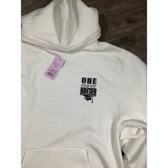 Wild Fable White One Degree Hotter Logo Mens Hoodie Sweater XXS School Winter - Picture 3 of 9